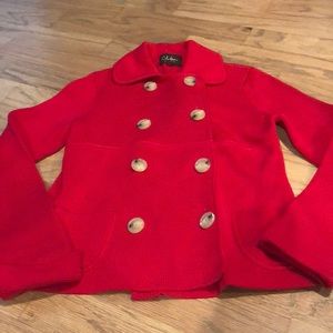 Cole Haan Red Knit Peacoat